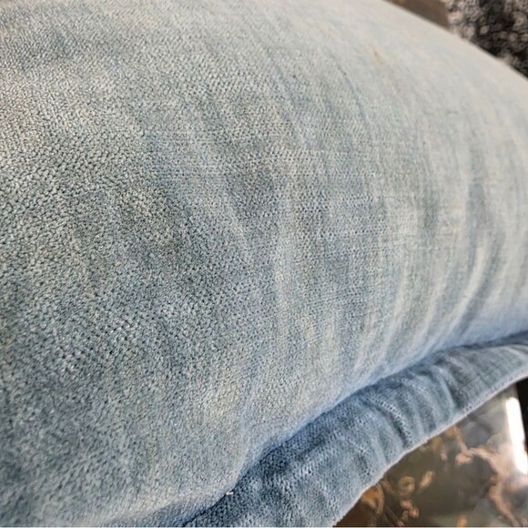 Pottery Barn Soft Washed Denim 20x20 Accent Throw Pillow Cover Worn Look - Picture 4 of 11